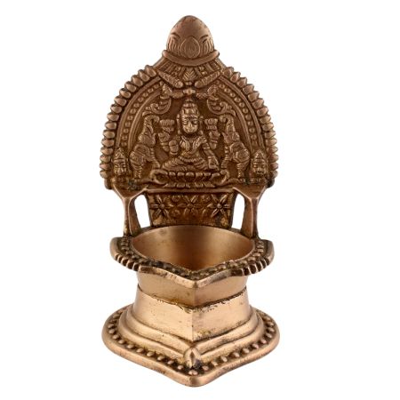 Engraved Ashtadhatu Puja Oil lamp